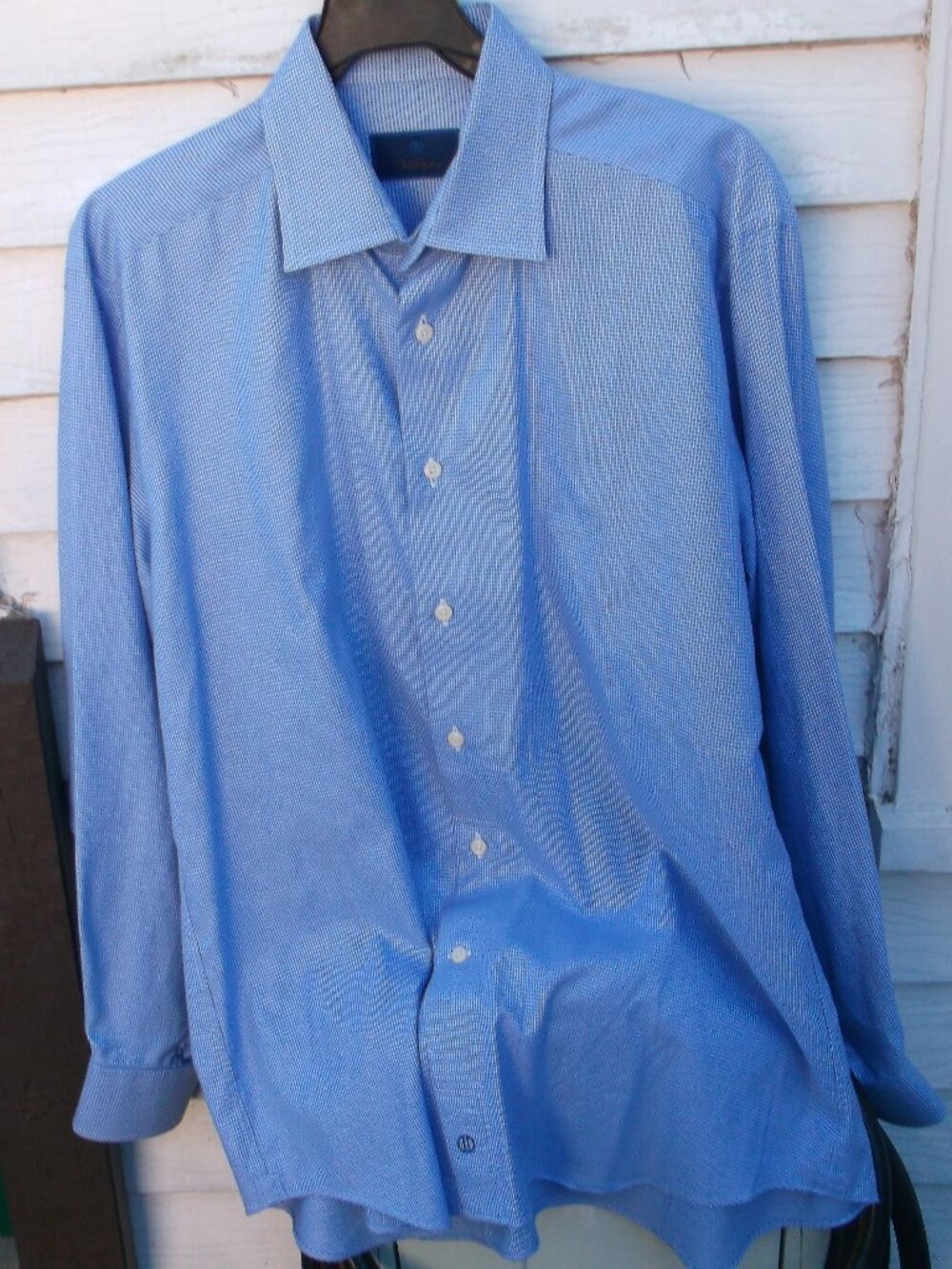 David Donahue Light Blue Dress Shirt – 16.5/34‑35 – Non‑Iron 100% Cotton